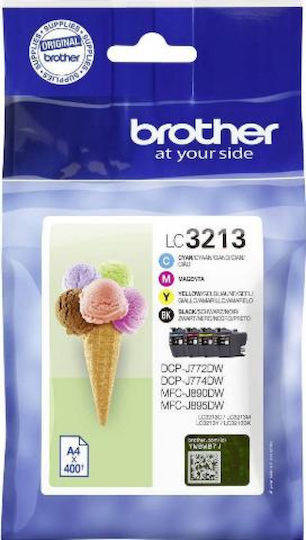 Brother LC-3213 Original Pack of InkJet Printer Inks Yellow / Cyan / Magenta / Black (LC-3213VALDR)