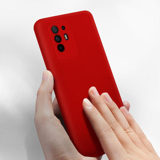 Hülle Oppo A94 5G Silikon Halbfest Soft Touch Rot