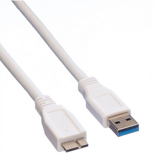 Value Regular USB 2.0 to micro USB Cable Λευκό 2m 11.99.8874-10 1τμχ