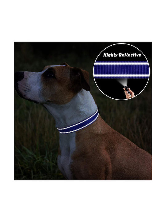 Tagme Reflektierendes Nylon Hundehalsband mit Schnellverschluss L Blau