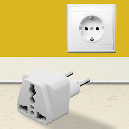 Universal Socket Adapter United Kingdom USA Caribbean Type G Plug White