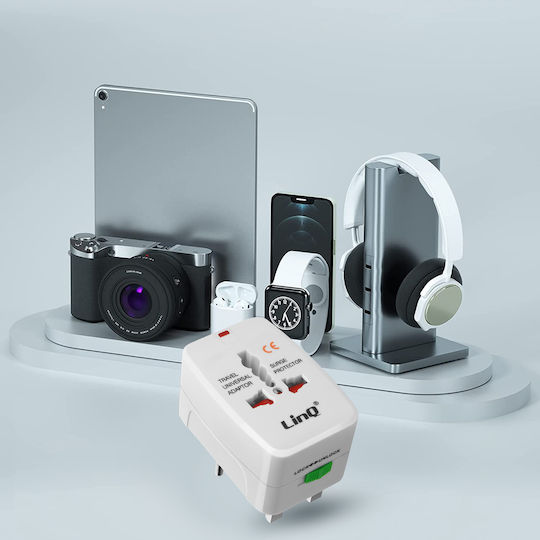 Linq Universal Reiseadapter UK EU US Kompakt Langlebig Weiß