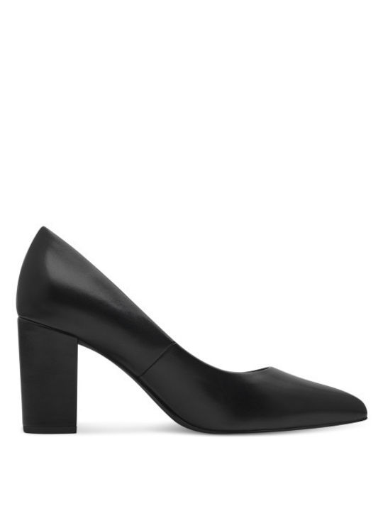 Marco Tozzi Anatomic Leather Pointed Toe Black Heels