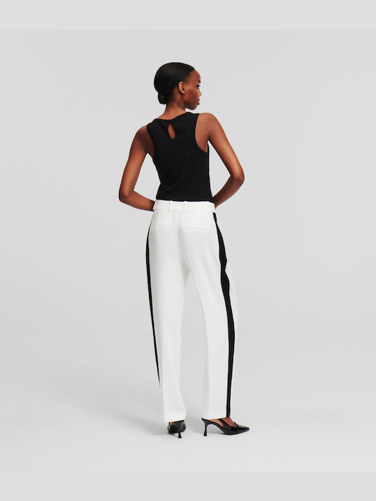 Karl Lagerfeld Women's Fabric Trousers WHITE