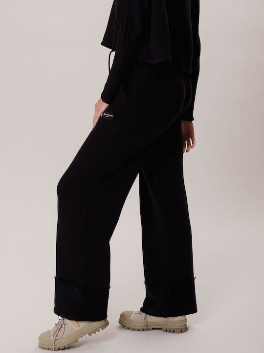 Collectiva Noir Women's Fabric Trousers Black