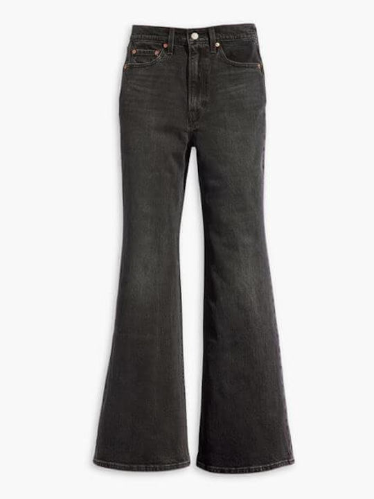 Ribcage Women's Jean Pants Flared in Slim Fit Black