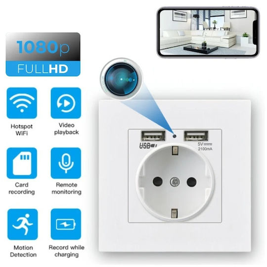 Wall Socket Spy Camera Iuni Pr1 16gb Wi-fi Full Hd Motion Sensor