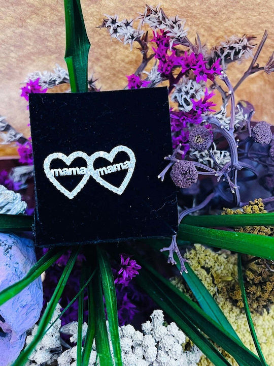 925 Silver Earrings Jolie Silver Heart Mom Design 12 x 12 mm 2.8 g