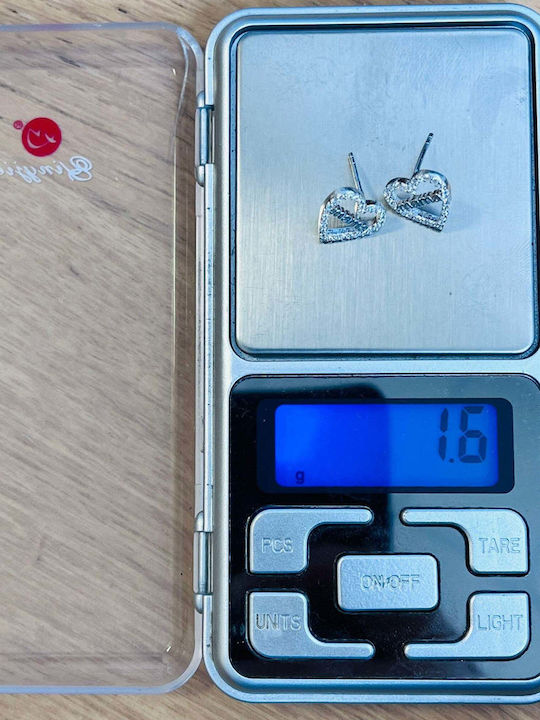 925 Silver Earrings Jolie Silver Heart Mom Design 12 x 12 mm 2.8 g