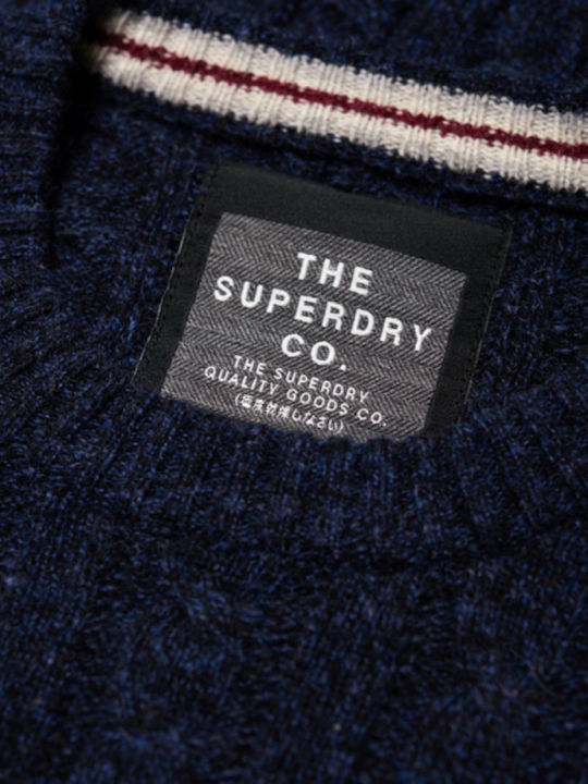 Superdry Crew Pulover Bărbătesc Albastru marin