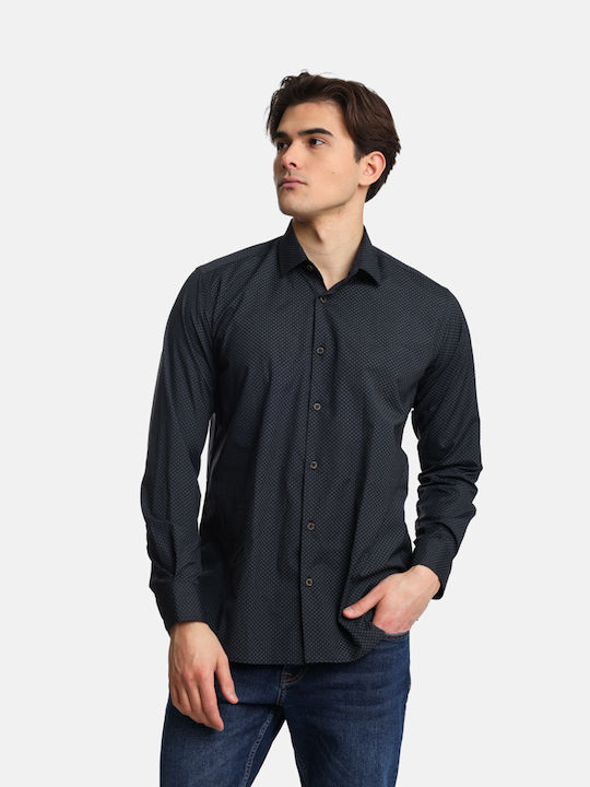 Paco & Co Men's Shirt Long Sleeve Cotton navy