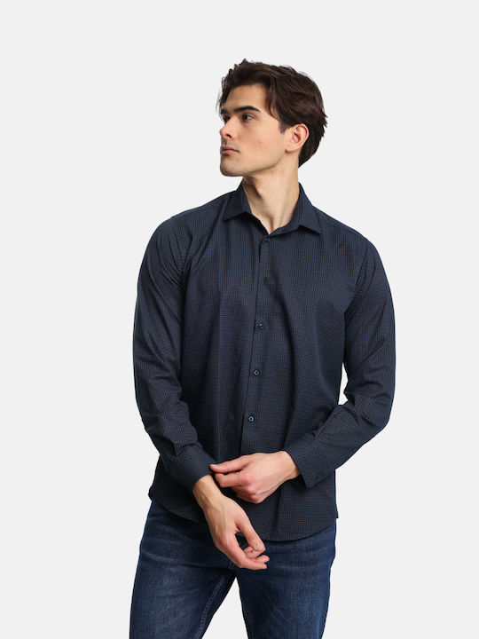 Paco & Co Men's Shirt Long Sleeve Cotton navy