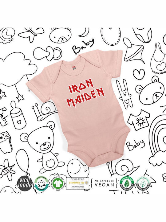 Koupakoupa Iron Maiden Baby Bodysuit Short-Sleeved Pink