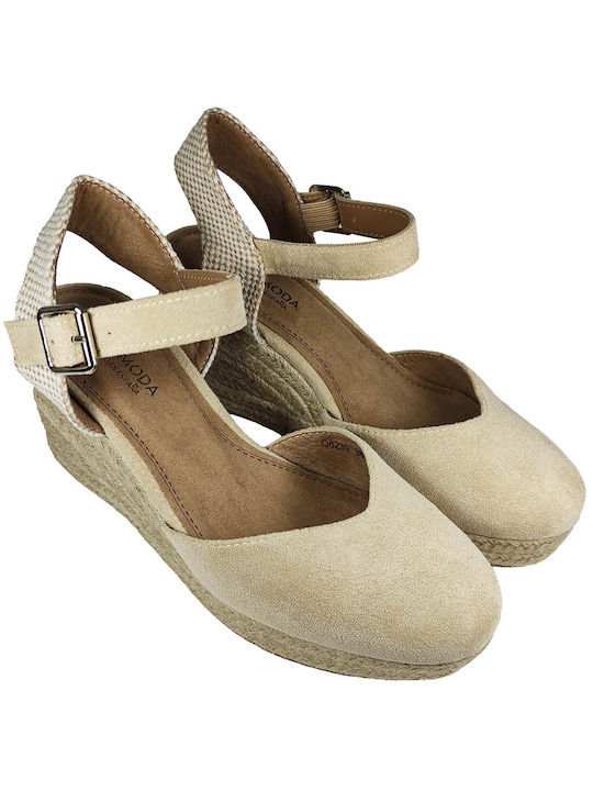 Alta Moda Women's Suede Platform Espadrilles Beige