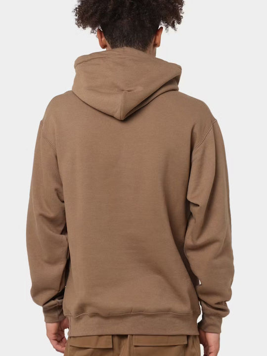 Diamond Supply Men's Sweatshirt with Hood and Pockets Brown