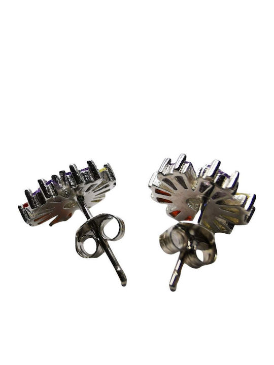 925 Silver Set Multicolored Flowers White Center Model 1 925 Silver Set Multicolored Flowers White Center Model 1