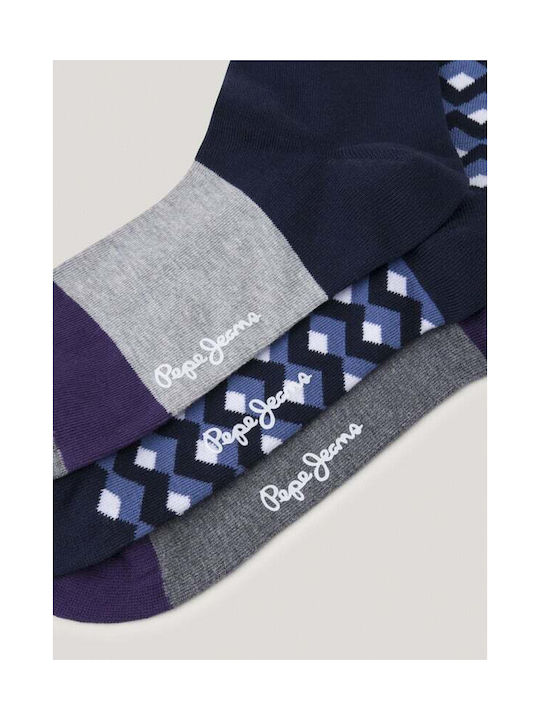 Pepe Jeans Bărbați Șosete cu Model BLUE 3Pachet