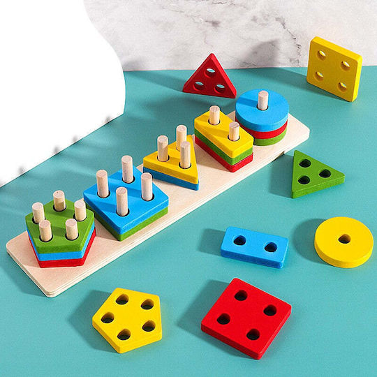Shape Sorting Toy made of Wood for 36++ Months (Various Designs/Assortments of Designs) 1pc