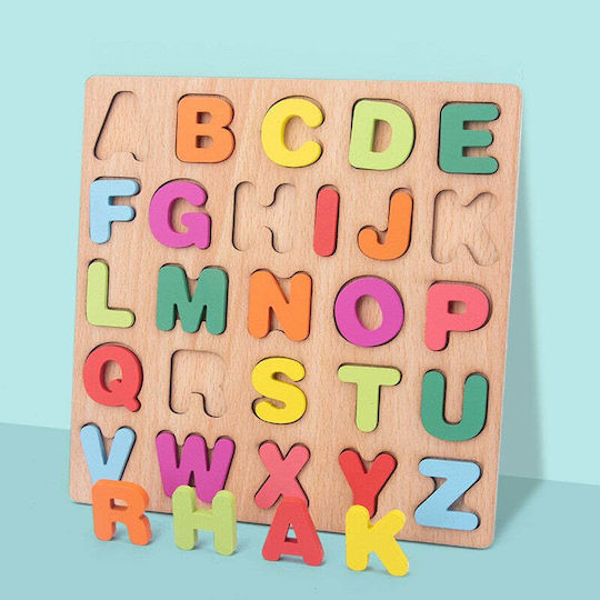 Placă Alfabet din Lemn Montessori Flippy Educație Timpurie 26 Litere din Lemn +18 Luni 20 X 20 Cm Vopsea pe Bază de Apă Multicolor