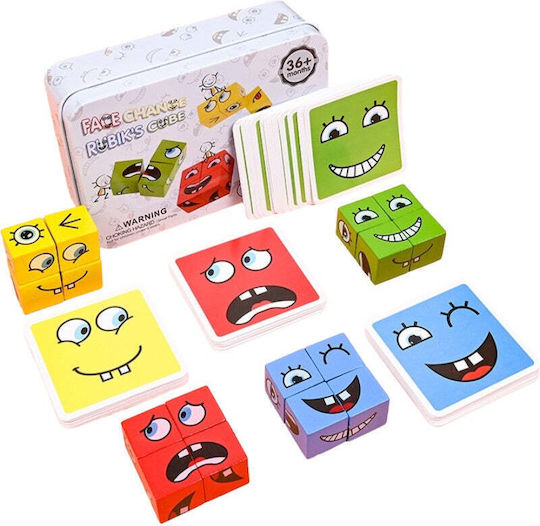 Jucărie Montessori Flippy pentru Copii Cub din Lemn Fete Asamblare 64 Carduri Distractive Băieți Fete Vârsta +3 Ani Cutie Educațională din Aluminiu 13.5 X 4 X 9 Cm Multicolor