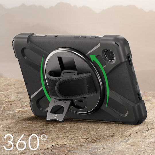 4Smarts Back Cover Περιστρεφόμενη Μαύρη (Galaxy Tab A9 Plus)