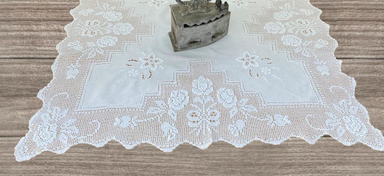 Linea Home Καρέ Σετ 4τμχ Πλεκτό Λευκό