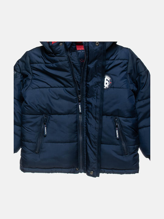 Παιδικό Casual Μπουφάν με Επένδυση & Κουκούλα Navy Μπλε