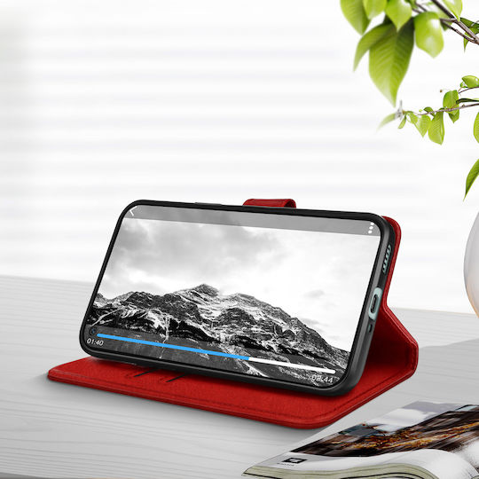 Folio Oppo Reno 8 Pro 5G Brieftaschenhülle mit Video-Ständer-Funktion Rot