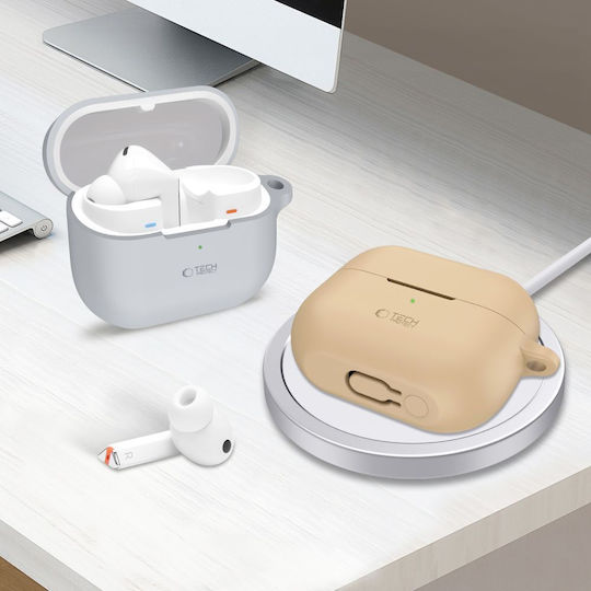 Tech-Protect Silicone Hook Θήκη Σιλικόνης με Γάντζο Caffe Latte για Samsung Galaxy Buds 3 / 3 FE / 3 Pro