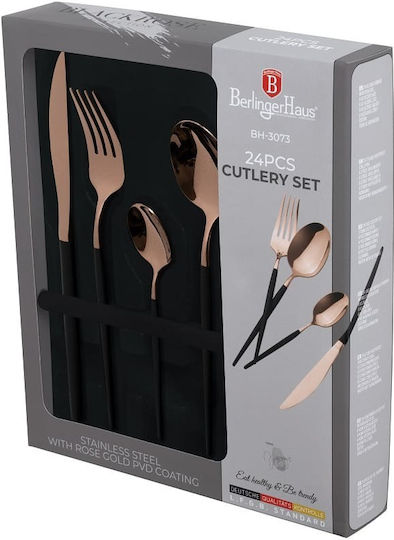 Berlinger Haus Cutlery Set Stainless Rose Gold 24pcs