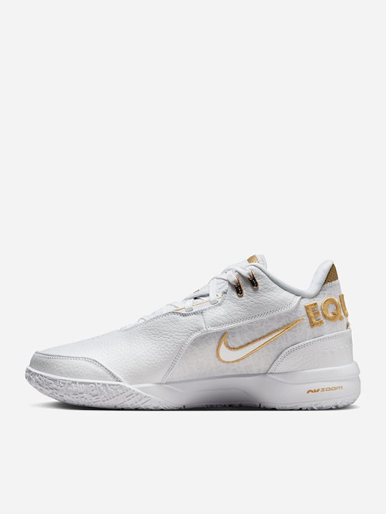 LeBron NXXT Gen AMPD Low Basketball Shoes White / University Red / Metallic Silver / Black