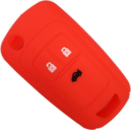 Car Key Cover Case made of with 3 Buttons for Opel in Blue Color