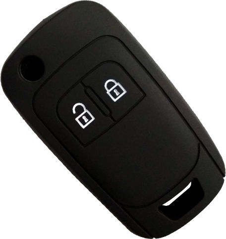 Car Key Cover Case made of with 2 Buttons for Opel in Blue Color