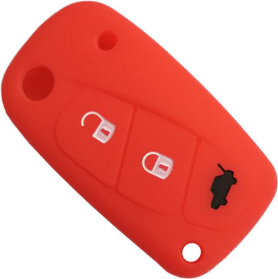 Car Key Cover Case made of with 3 Buttons for Fiat in Red Color