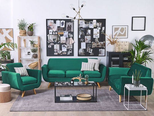 Beliani Husă Elastică Fotoliu Green Velvet 80εκ. 1buc