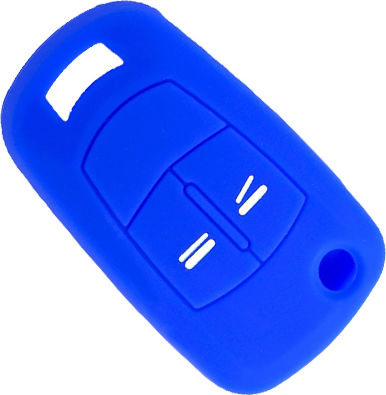 Car Key Cover Case made of with 2 Buttons for Opel in Blue Color