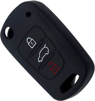 Car Key Cover Case made of with 3 Buttons for Hyundai in Black Color