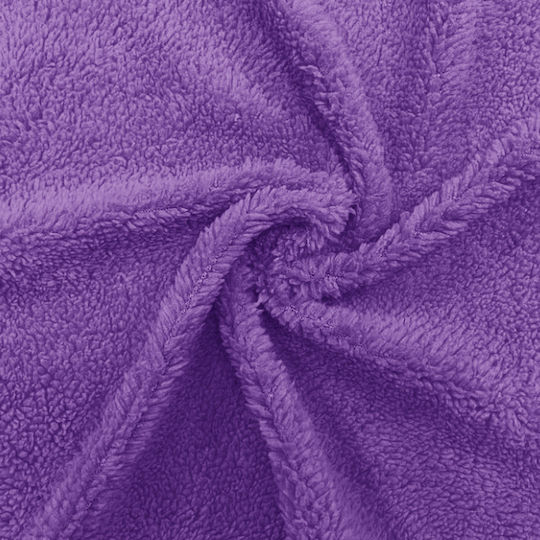 Saray Home Plush Σετ Κουβέρτα Βελουτέ Υπέρδιπλη 220x240εκ. Μωβ