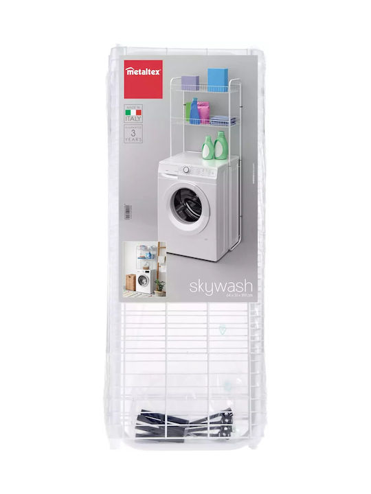 Metaltex Επιτοίχια Ραφιέρα Μπάνιου Μεταλλική 64x3x159cm Λευκή