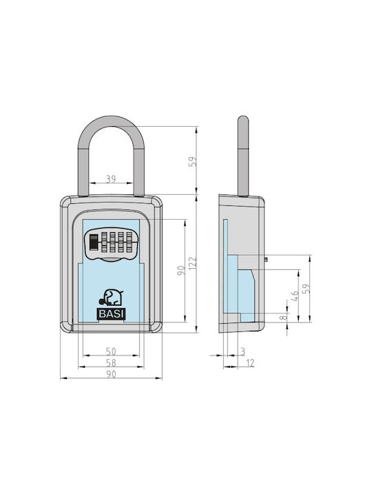 Basi SSZ 200B Key Holder with Combination Dial Basi SSZ 200B Key Holder with Combination Dial