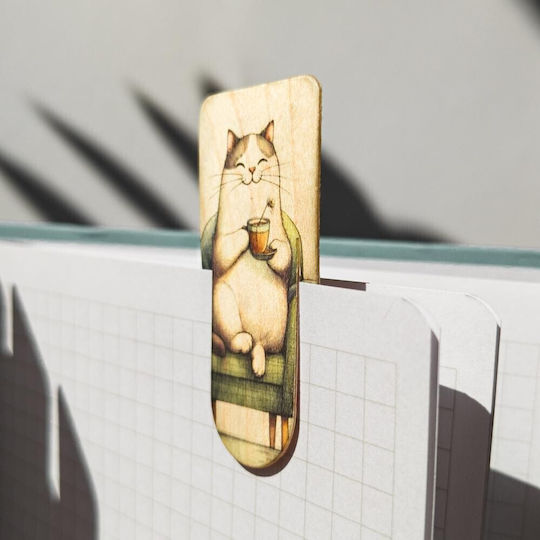 Wooden Bookmarks Cozywood Happy Cats Set of 4 Pcs Bkn319 Cozywood