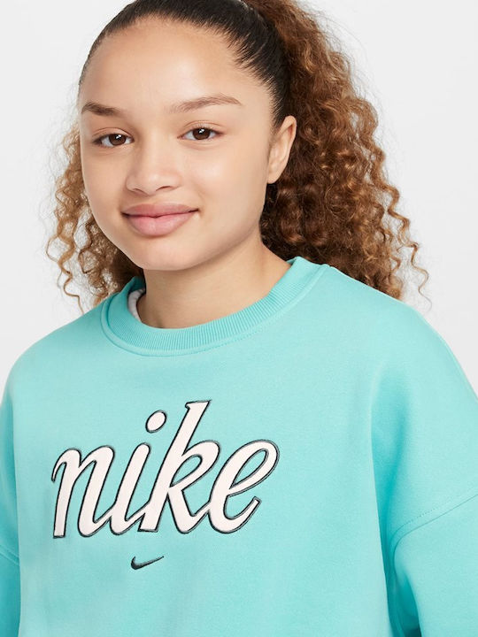 Fleece Παιδικό Φούτερ Τιρκουάζ Sportswear Club