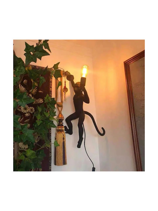 Wall Lustră Decorativă Lampă cu Soclu pentru Bec E27 Negru