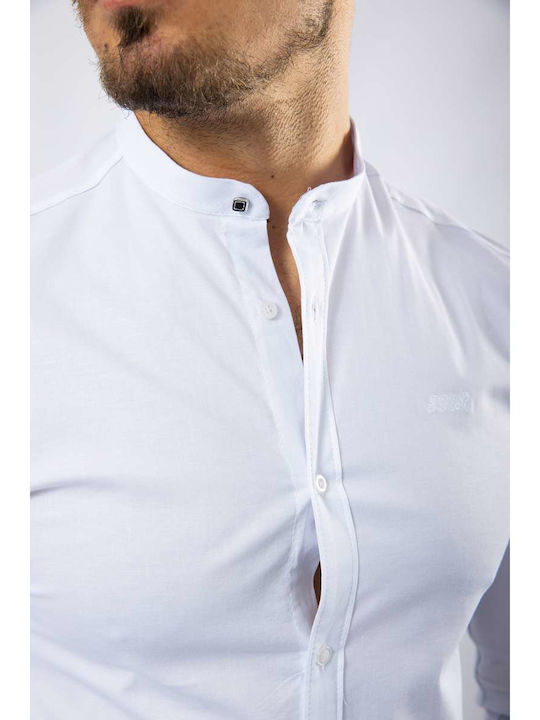 SENIOR MEN’S SLIM FIT COTTON SHIRT SNRSH23/11 WHITE Λευκό