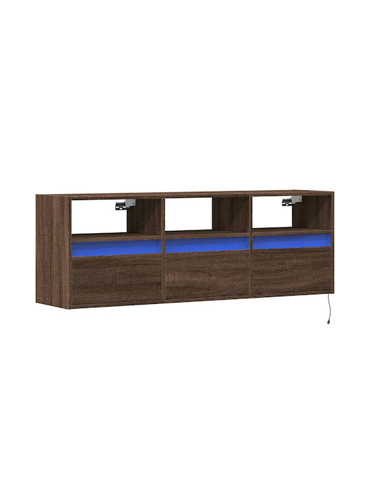 TV Stand Wooden Brown Oak L130xW31xH45cm