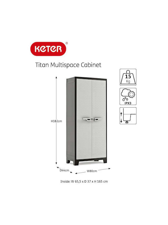 Double-leaf Metal Cabinet Titan 80x44x182cm