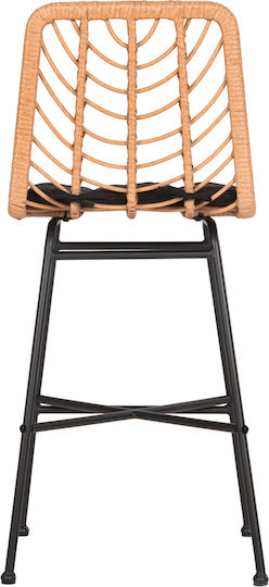 Табуретка Бар За външна употреба Ратан Gerald С възглавница Black, Beige 1бр 47x47x101см