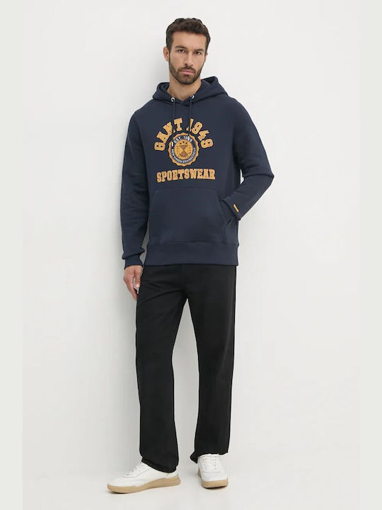 Gant Men's Sweatshirt with Hood Blue