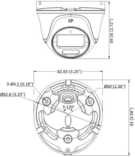 Tvi Hilook от Hikvision 5MP куполна камера Tvicam-t5m-20dl 2.8mm