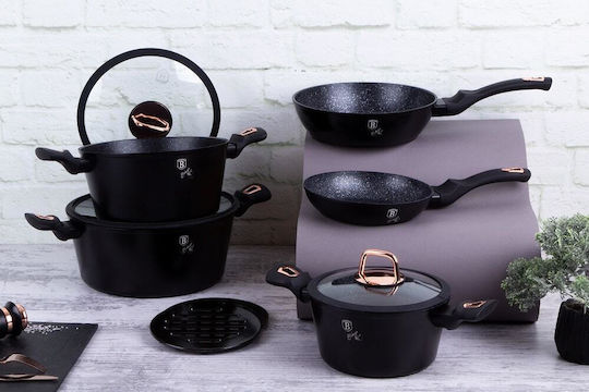 Berlinger Haus Black Rose Collection Комплект Съдове За Готвене От Алуминий С Незалепващо Покритие 5 Части